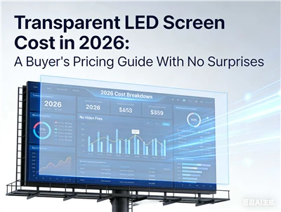 I-Transparent LED Screen Cost ngo-2026 Umhlahlandlela Wamanani Womthengi Ngap...